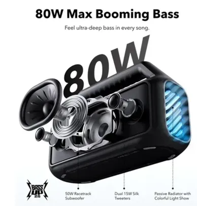 (Brasil) Caixa de Som Anker Soundcore Boom 2 80W 