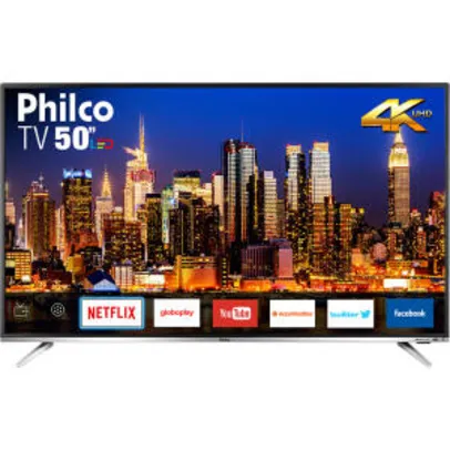 Smart TV Philco 50" Led PTV50F60SN 4K com Conversor Digital Integrado Wi-Fi 2 HDMI 2 USB Netflix R$1823