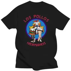 Camiseta engraçada casual masculina, Breaking Bad, LOS POLLOS Chicken Brothers estampada, 100% algodão