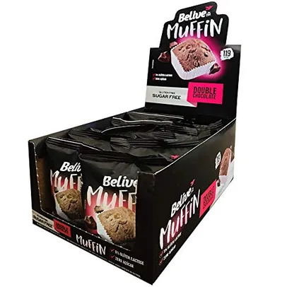 [PRIME] Muffin Double Chocolate Sem Açúcar/Glúten/Lactose Belive 40g - 10 unidades | R$31
