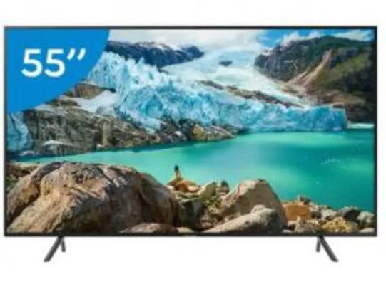 Smart TV 4K LED 55” Samsung UN55RU7100GXZD - Wi-Fi Conversor Digital 3 HDMI 2 USB por R$ 2564