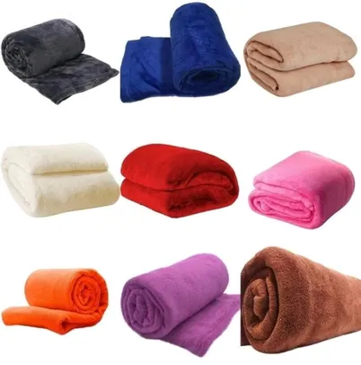 [R$54 C/ MagaluPay] Kit 4 Cobertores Casal 200x180 Manta Liso Antialérgico | R$121