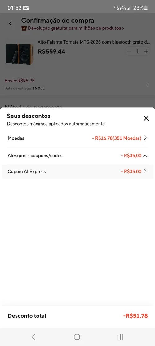 Imagem na descrição da promoção