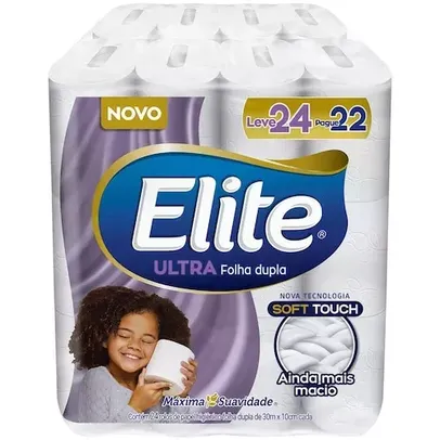 Papel Higiênico Elite Dualette Folha Dupla Ultra - 24 Rolos