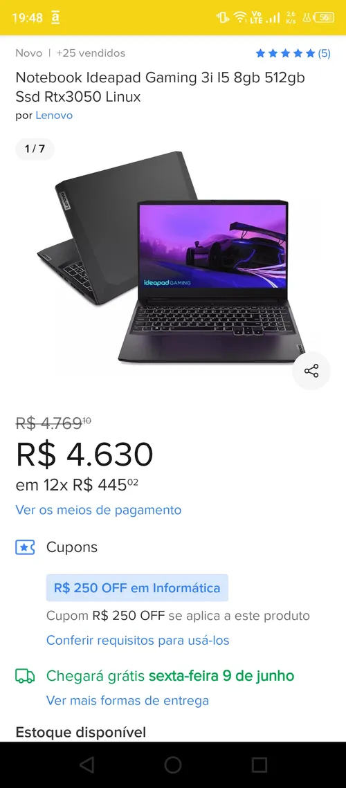 Imagem na descrição da promoção