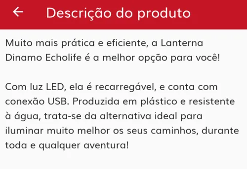 Imagem na descrição da promoção