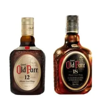 Kit Whisky Old Parr 12 anos 1 Litro + Whisky Old Parr 18 anos 750ml R$305