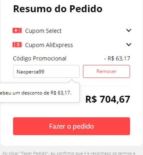 Imagem na descrição da promoção