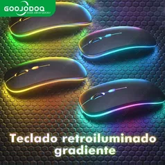 Confira Goojodoq Mouse bluetooth Sem Fio Recarregável Com usb Backlight portátil gaming mouse com 41