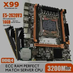 Kit X99 + 2620v3 + 16Gb ddr4 3200Mhz Ecc | R$815