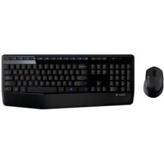 Combo Teclado e Mouse Logitech MK345 USB Wireless ABNT2 Preto | R$ 160