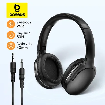 Fones De Ouvido Baseus-D02 Pro Sem Fio, Fone De Ouvido Bluetooth, Fone De Ouvido Dobrável, Esporte Headphone, Gaming Phone, Fone Earbuds, 5.3