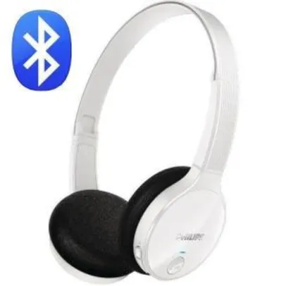 Fone De Ouvido Headset Estéreo Bluetooth Philips Shb4000wt - Branco - R$94
