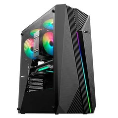 Gabinete Gamer Hayom GB1721, Mid Tower, LED RGB, ATX, Lateral em Vidro Temperado, Preto