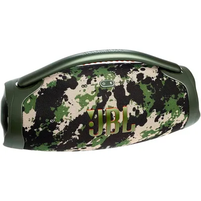 Caixa de Som Portátil JBL Boombox 3, Bluetooth, 80W RMS,P2, À prova d'água, Camuflada - JBLBOOMBOX3SQUADBR