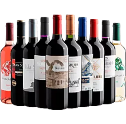 Kit 10 Vinhos por R$19,90 cada garrafa - Limitado a 1 kit por CPF