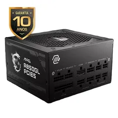 Fonte MSI MAG A850GL PCIE5, ATX 3.0, 850W, 80 PLUS Gold, Modular, PCIe 5.0, PFC Ativo, Bivolt, Preto