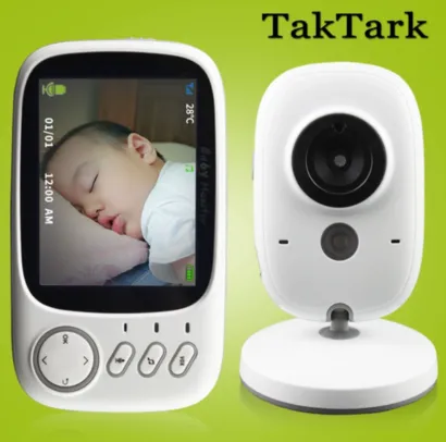 TakTark Babá Eletrônica 3.2 Sem Fio com Visão Noturna e Sensor de Temperatura | R$265