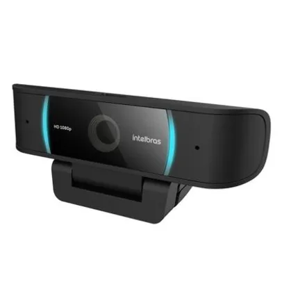 KaBuM! - Webcam Intelbras Full HD, USB, 2x Microfones Bilaterais, Fecho de Privacidade, Preto - CAM-1080p