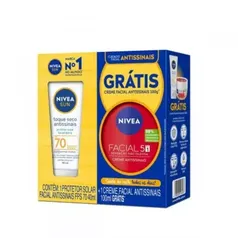 Kit Nivea Antissinais Protetor Solar Facial Toque Seco FPS 70 40ml + Creme Facial 100g