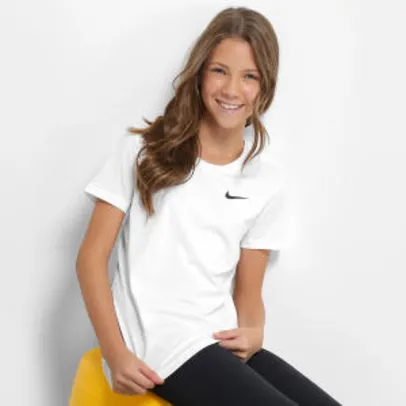 Camiseta Infantil Nike G Np Cl Top - Branco e Preto - R$32
