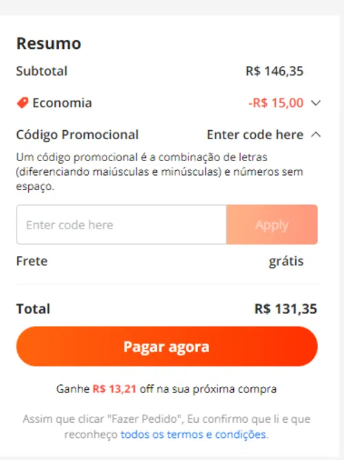 Imagem na descrição da promoção