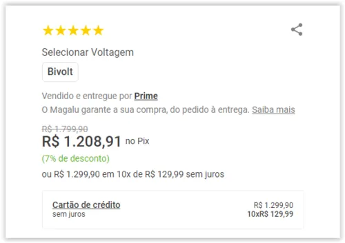 Imagem na descrição da promoção