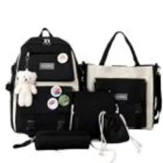 Kit Escolar Completo Mochila Bolsa Estojo Juvenil Feminino Infantil Creche Escolinha Casual Colorido Original Resistente