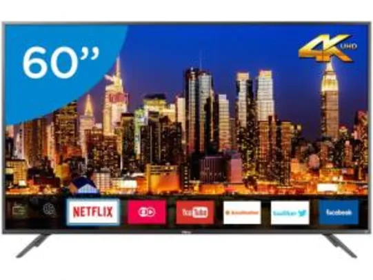 Smart TV 4K LED 60” Philco  - Wi-Fi HDR Conversor Digital 3 HDMI 2 USB - R$2203