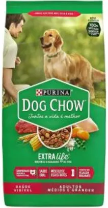 [PRIME] 5 unidades Nestlé Purina Dog Chow Ração Seca Para Cães Adultos Raças Médias E Grandes 10,1Kg