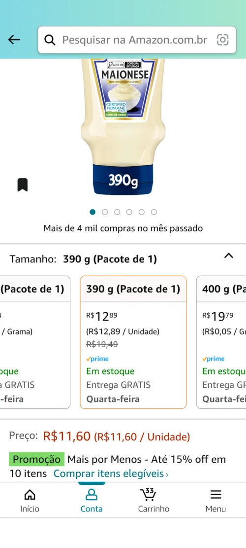 Imagem na descrição da promoção