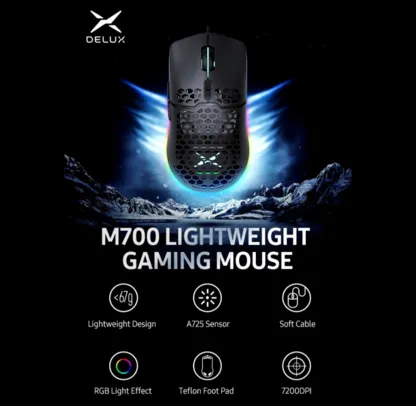 Mouse Gamer Delux M700 67g R$84