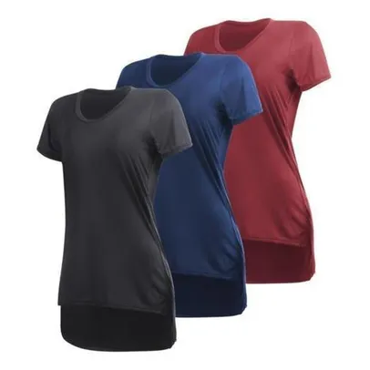 Kit 3 Camisetas Dry Femininas Tapa Bumbum Proteção UV 50+ Manga Curta Academia Treino