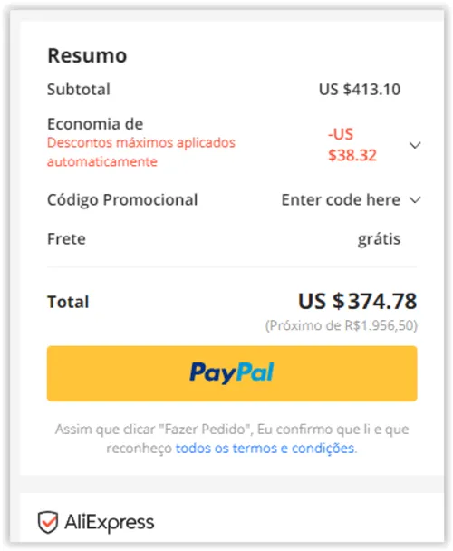 Imagem na descrição da promoção