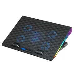 Base Gamer para Notebook C3Tech, RGB, Até 17.3, 5x Fan, Display Digital, Preto - NBC-510BK