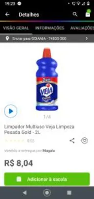 Limpador Multiuso Veja Limpeza Pesada Gold - 2L | R$8