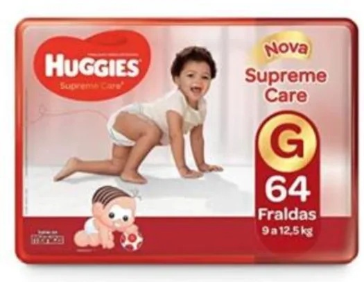 [PRIME] Fralda Huggies Supreme Care Xtra-Flex Hiper G, 64 Fraldas | R$ 53 [R$0,83 tira]