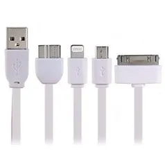 Cabo Carregador Universal USB 4x1 Branco Worldcomp