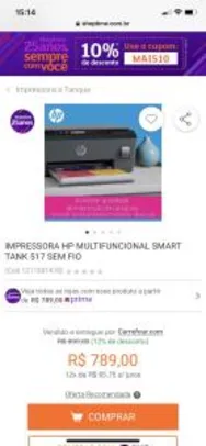 IMPRESSORA HP MULTIFUNCIONAL |SMART TANK 517 | SEM FIO