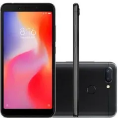 Xiaomi Redmi 6 dual Android 8.1 Tela 5.45 64GB Camera dupla 12+5MP - Preto - R$839