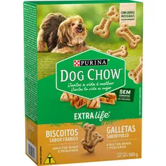 Biscoitos Nestlé Purina Dog Chow Extra Life Frango para Cães Adultos Raças Pequenas