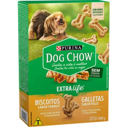 Biscoitos Nestlé Purina Dog Chow Extra Life Frango para Cães Adultos Raças Pequenas