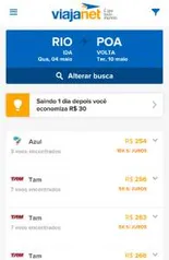 [Viajanet] Passagens aéreas na promoção. Rio X POA a partir de R$254