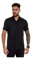 Camisa Social Masculina Manga Curta Slim Fit Vida Loca Modas