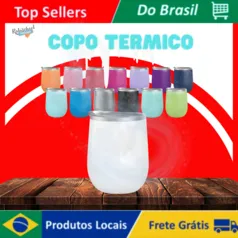 [R$13 Moedas/BR] Copo Térmico em Inox 350ml - Portátil e Leve com Tampa e Abridor, Ideal para Bebidas Quentes e Geladas