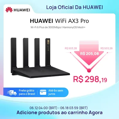 Roteador HUAWEI WS7206/AX3 Pro 3000MBps NFC WIFI 6