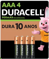 Pilha Recarregável AAA Palito 900mah Duracell com 4 Un