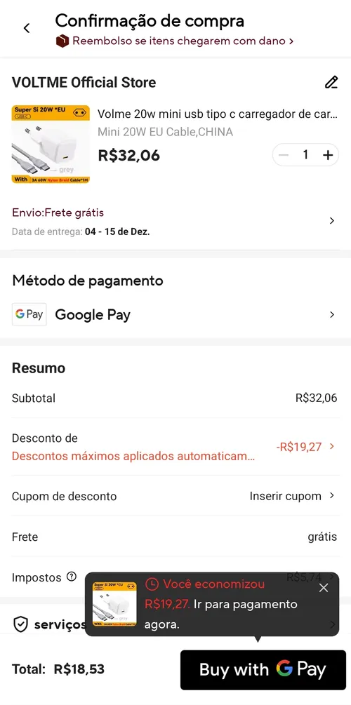 Imagem na descrição da promoção