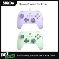 [TaxaInclusa] 8BitDo Ultimate C Wired Game Controller, Gamepad, Joystick para PC, janelas 10, 11, Steam Deck, Raspberry Pi