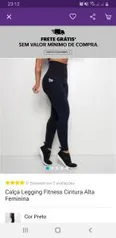 Calça Legging Fitness Cintura Alta Feminina - Preto R$ 47